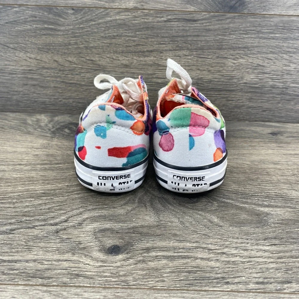 Converse Chuck Taylor All Star Junior 2 White Multi Watercolor Polka Dot Low Top